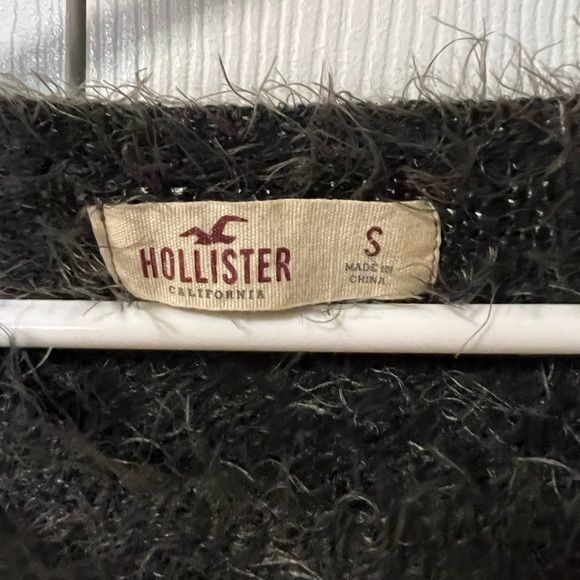 Hollister Fuzzy Grey Cropped Sweater, S - Picture 3 of 3